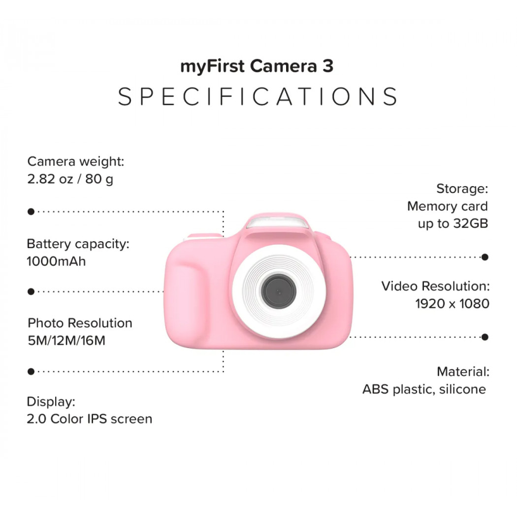 myFirst 16MP HD Camera 3 (Pink)