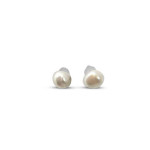 Fabuleux Vous Silver Perle Keshi Pearl Stud Earrings (White)