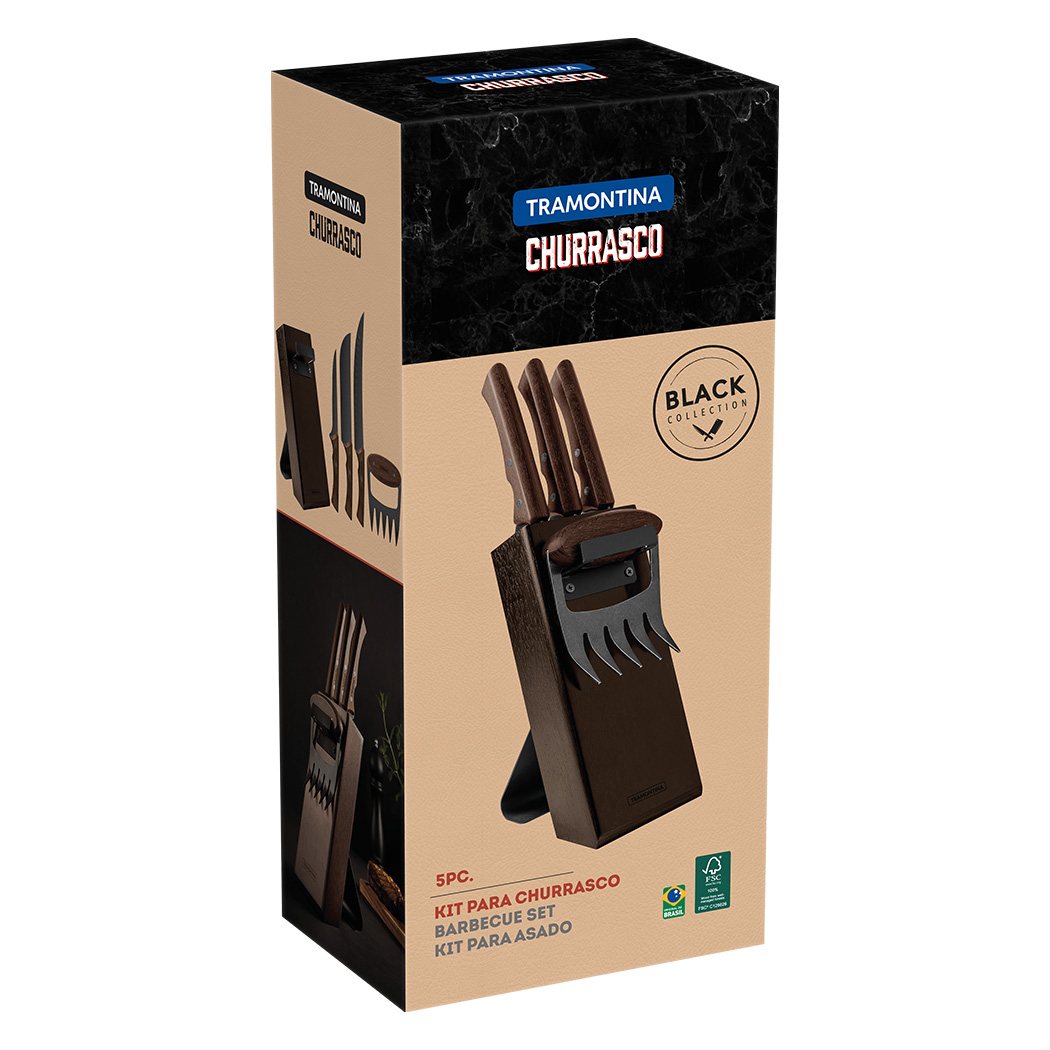 Tramontina Churrasco Black Barbecue Set 5 Piece