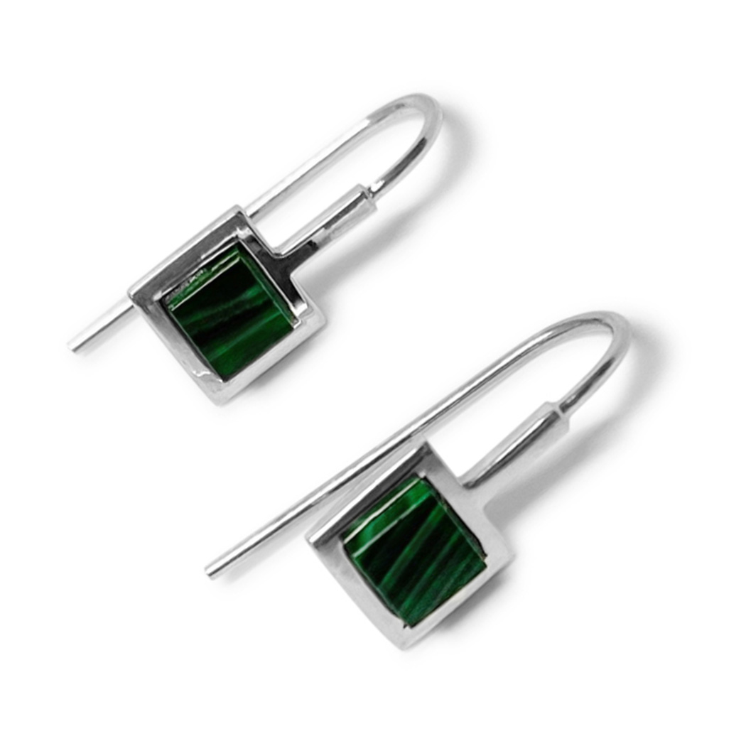 Fabuleux Vous La Stele Malachite Earrings (Petite)