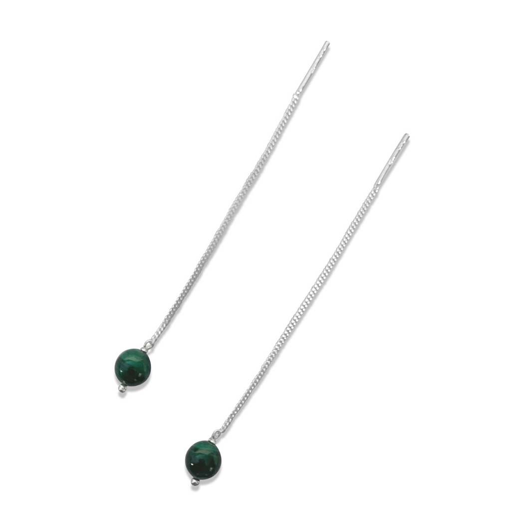 Fabuleux Vous La Stele Malachite Thread Earrings