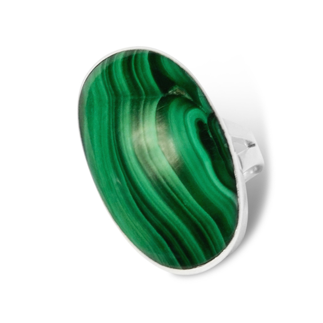 Fabuleux Vous La Stele Malachite Oval Ring (Free Size)