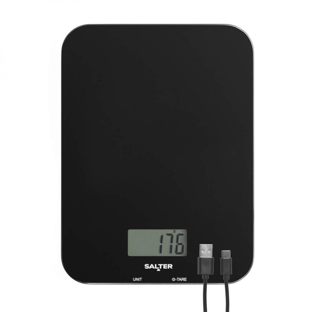 Salter Rechargeable Electronic Kitchen Scale (Black)