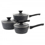 Salter Megastone 3 Piece Saucepan Set