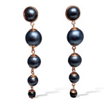 Fabuleux Vous Perle Long Earrings (Midnight & Rose Gold)